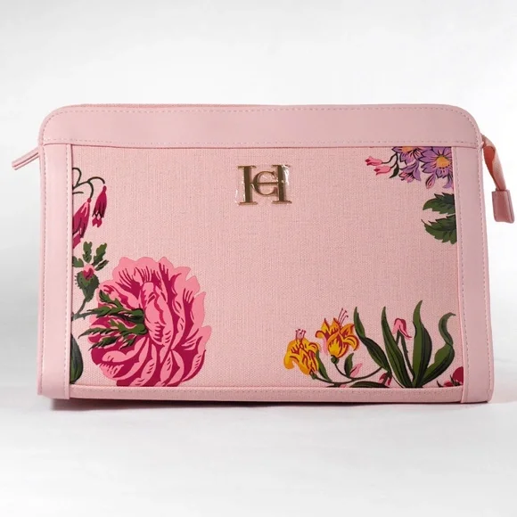 Carolina Herrera Clutch Pink Floral NEW - Picture 2 of 7